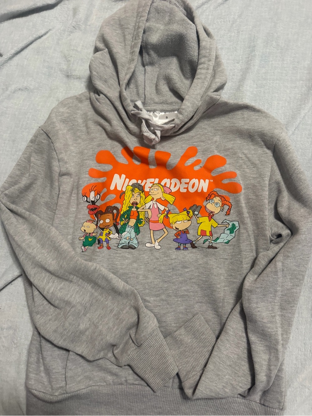 Nickelodeon Gray Hoodie with Orange Splat & Rugrats Cast